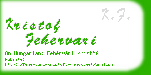 kristof fehervari business card
