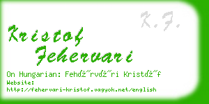 kristof fehervari business card